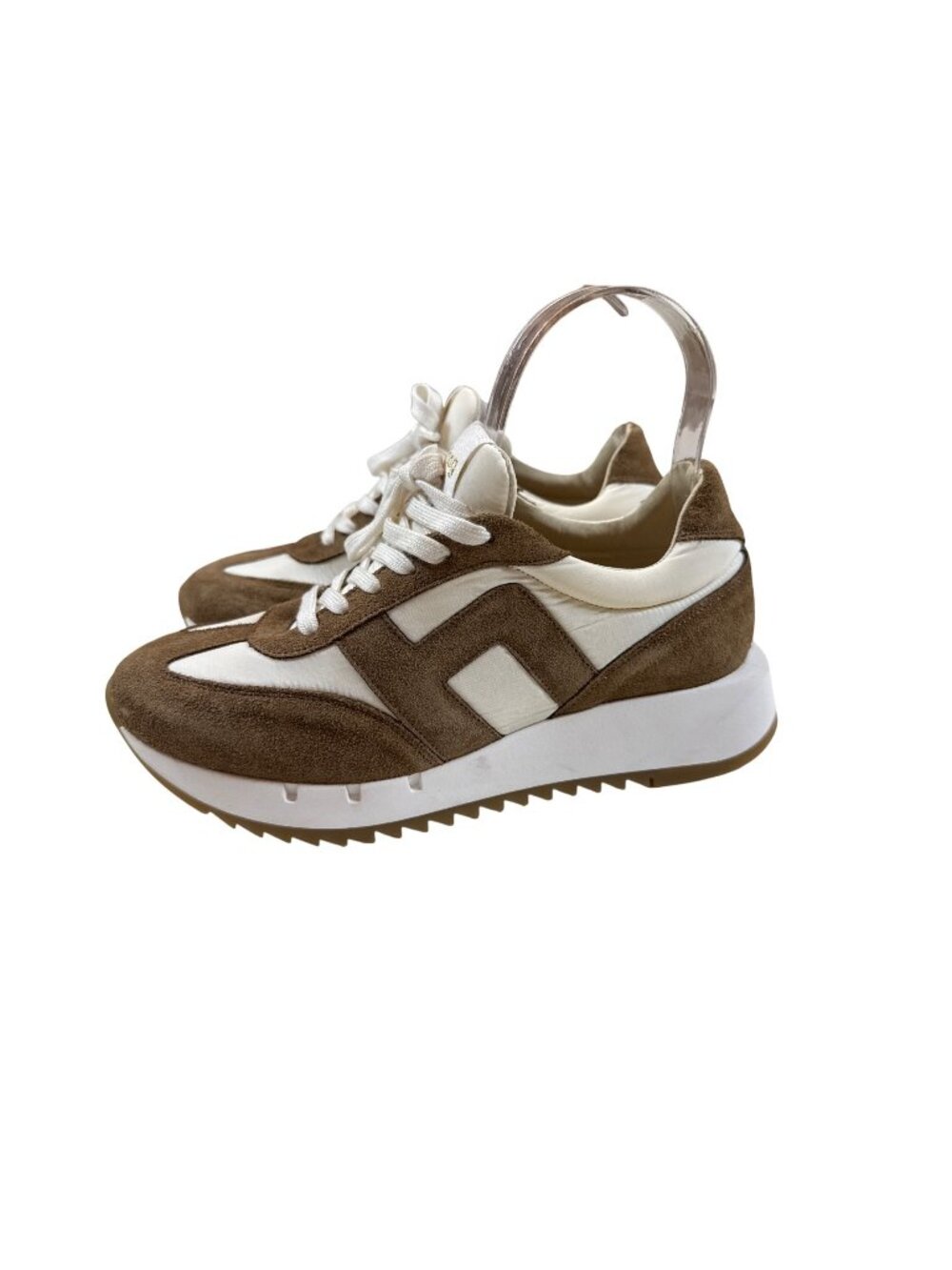 Philip Hog Womens Sneakers UK37 US 7 Suede Canvas Beige & Cream Running Shoes